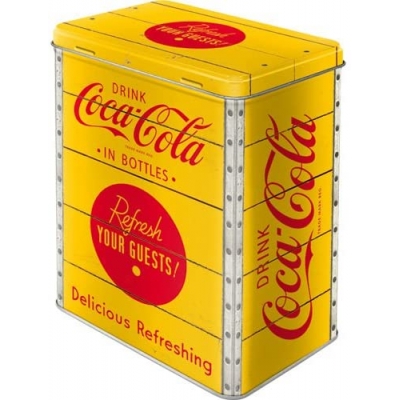Coca Cola Żółta Puszka Metalowa Retro Vintage